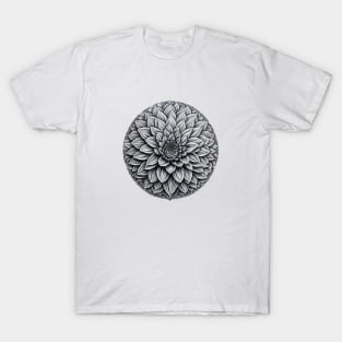 Dahlia Vintage Minimalist Flora Positive Art Deco T-Shirt